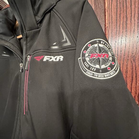 FXR Racing F.A.S.T. Softshell Jacket Women’s M Black Hooded Snowmobile Coat - Picture 2 of 6